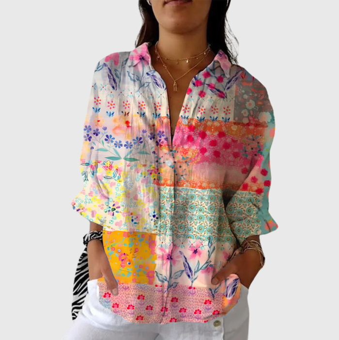 Lichte en kleurrijke drukblouse