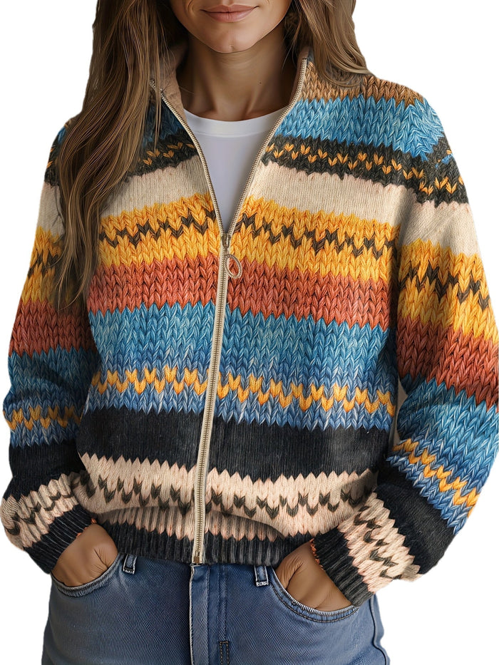 Elke™ | Cardigan in Zigzag-strepen