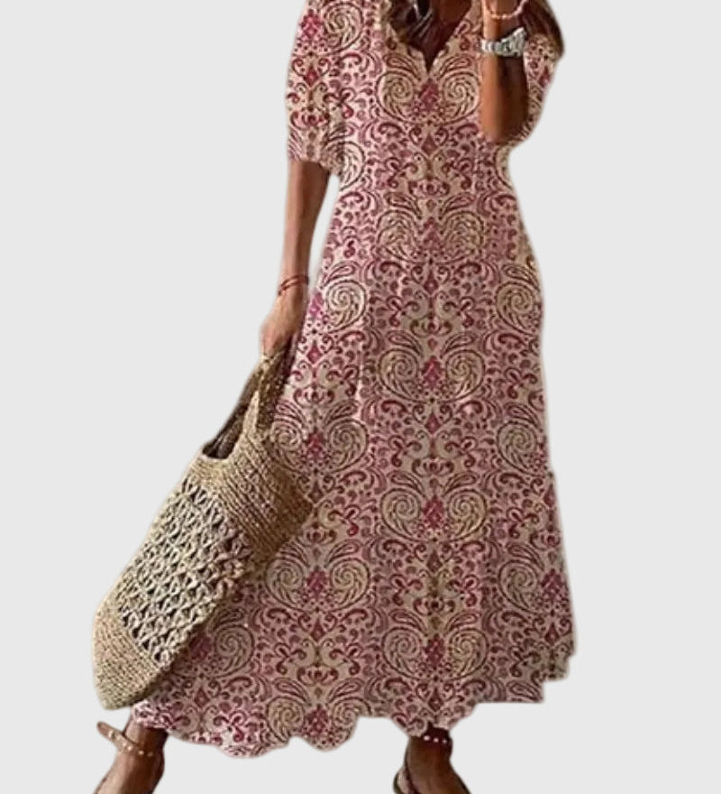 Amalia | Vintage Boho Maxikleed voor de Zomer