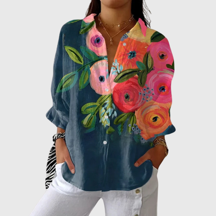 Lichte en kleurrijke drukblouse
