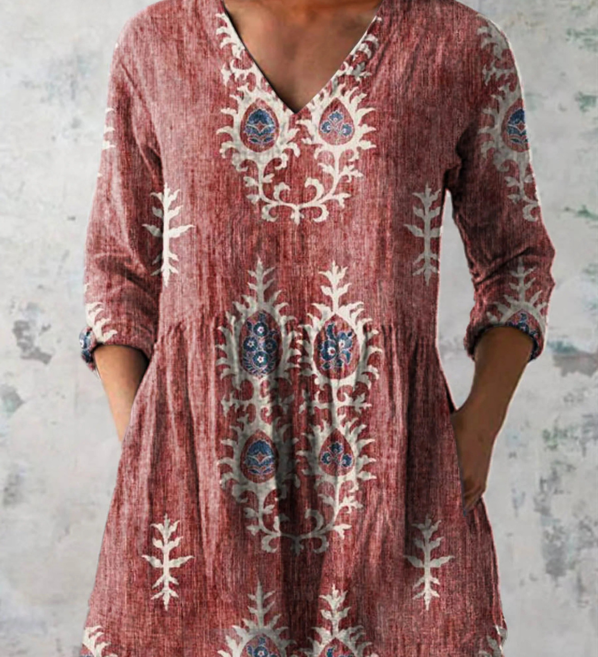Elise | Lange Blouse met V-hals