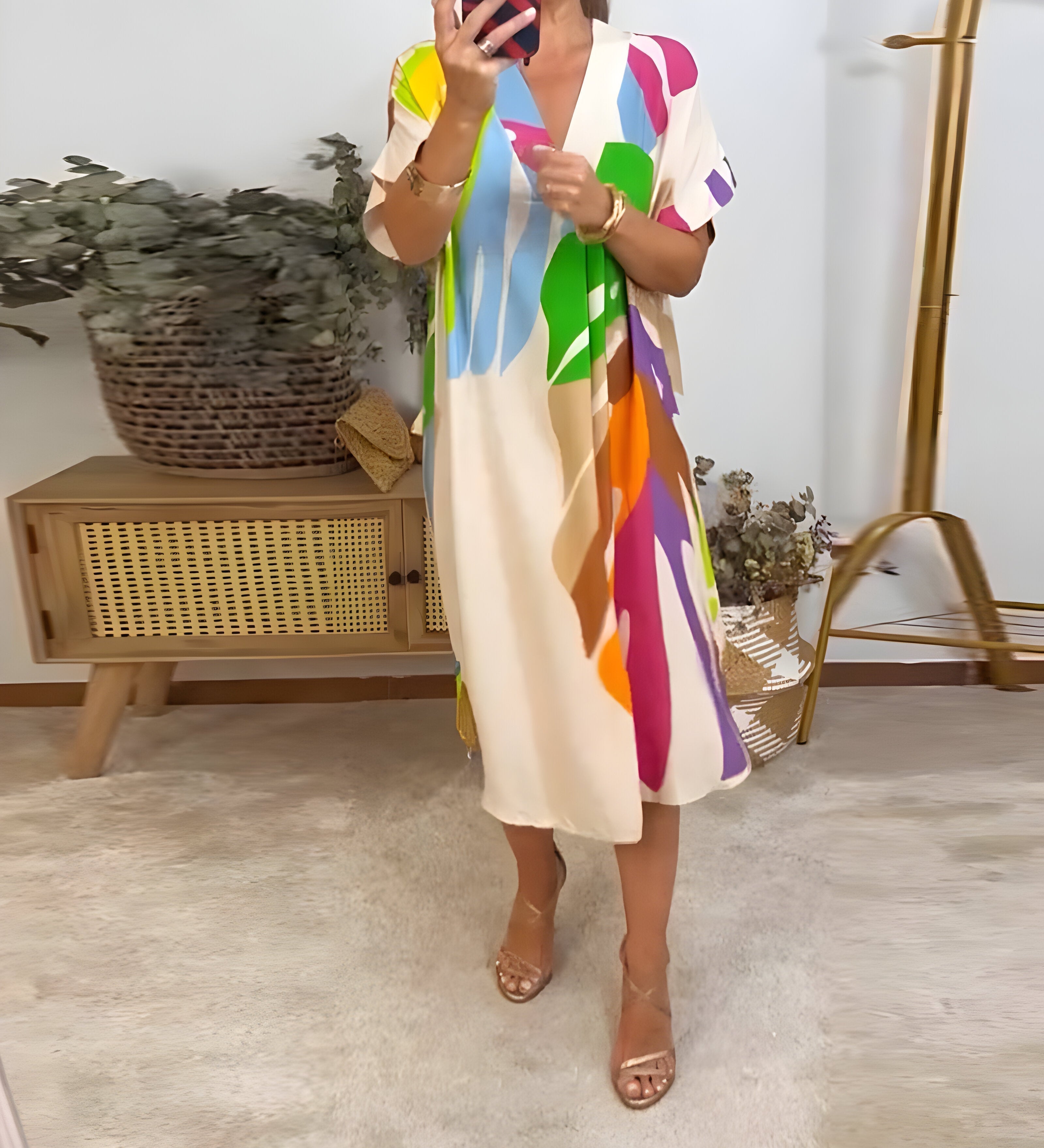 Rianna - Jurk met Abstract Patroon