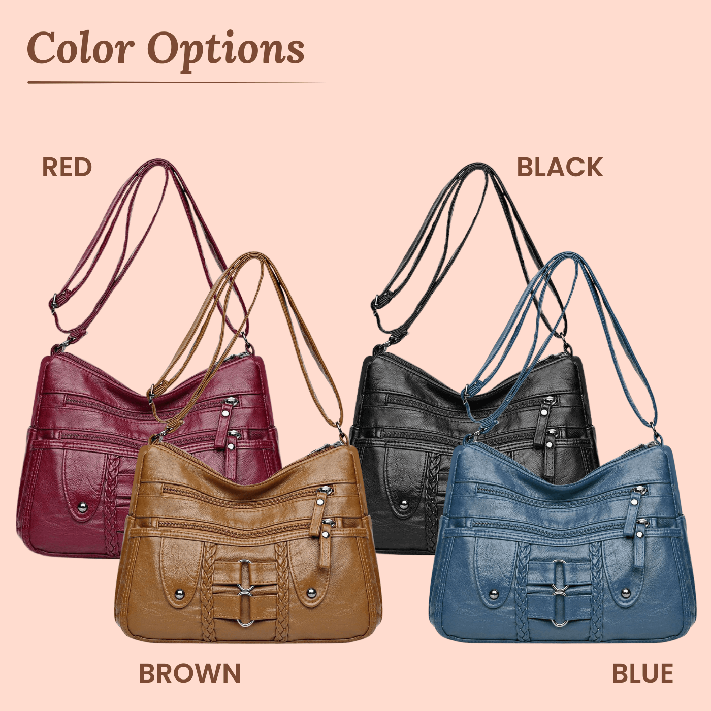 Monica Vlecht Multi-Zip | Schoudertas
