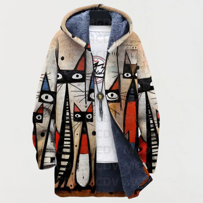 Sigrid™ | Hoodie met katten-collage