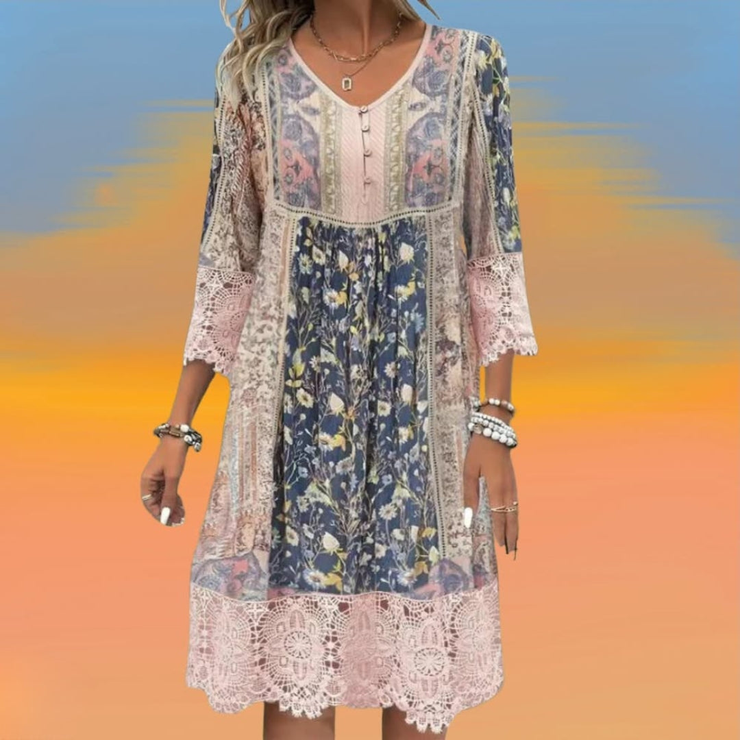 NAYA | MIDI-JURK VLOEIENDE BOHO LUXE