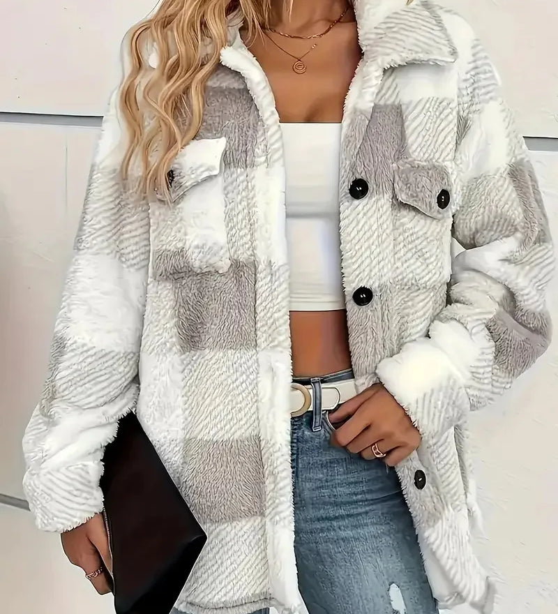 Martin | Elegante Geruite Fleecejacke
