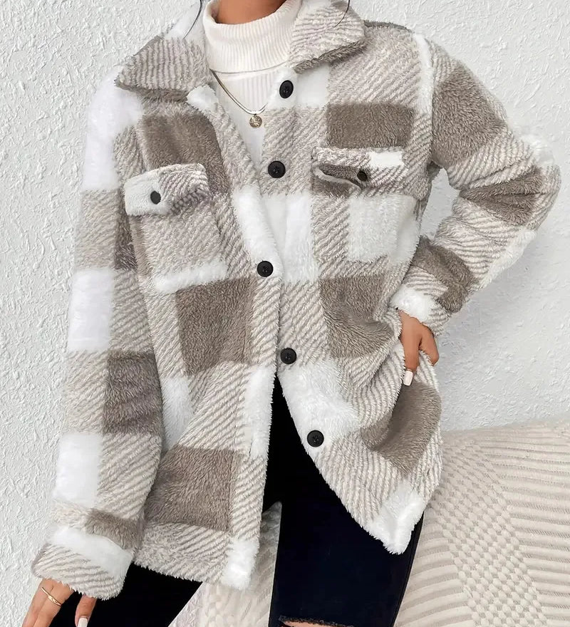 Martin | Elegante Geruite Fleecejacke