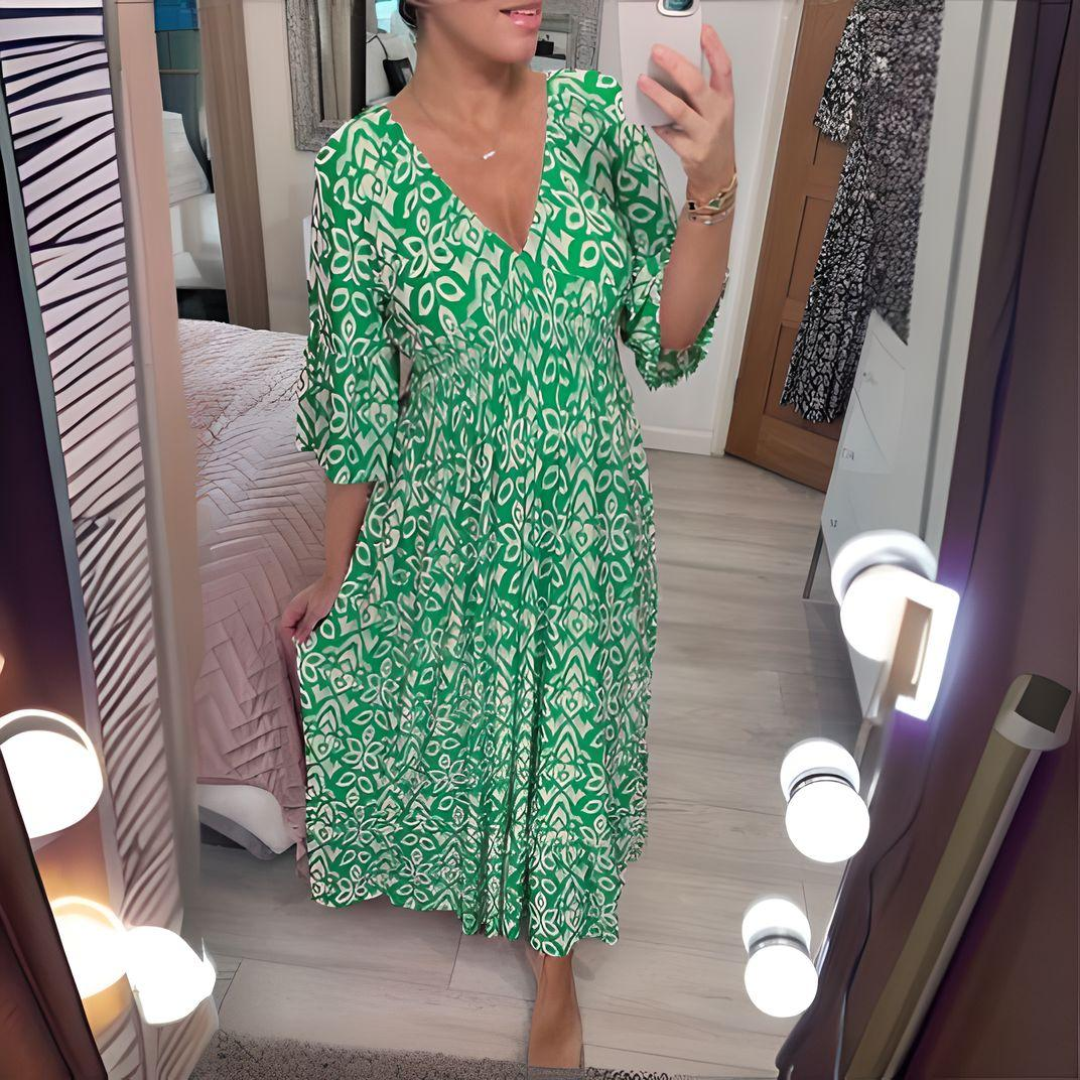 Lillia - Gedrukt Boho-jurk