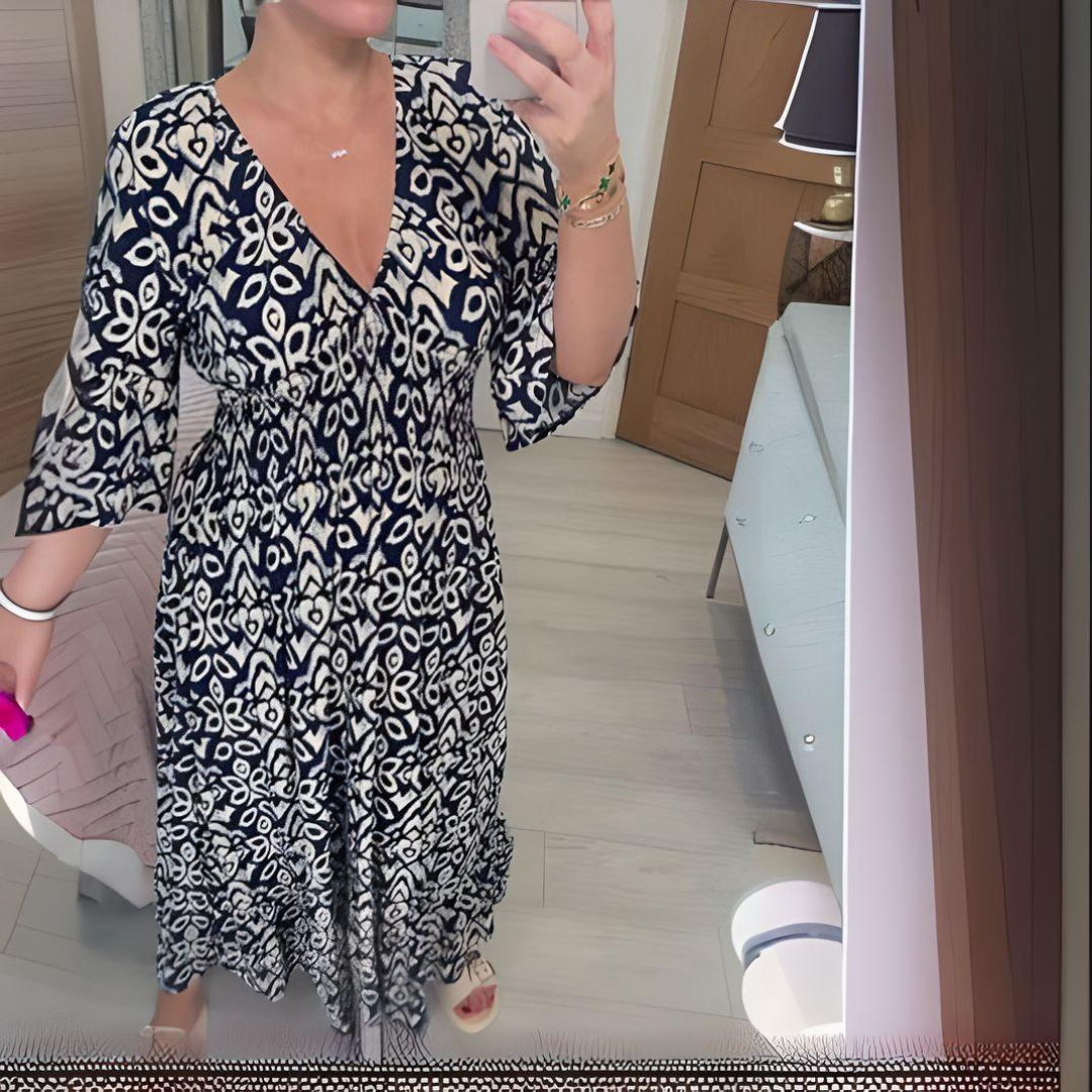 Lillia - Gedrukt Boho-jurk