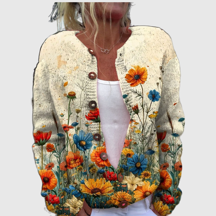 Renate™ | Cardigan met Weidebloemen