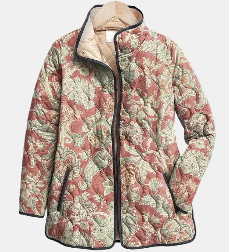 Terracotta Damast Gequilt Jacket