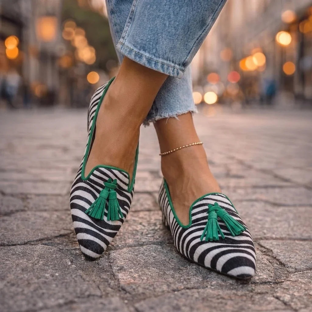 Dalia Mocassins met Franje en Dierenprint