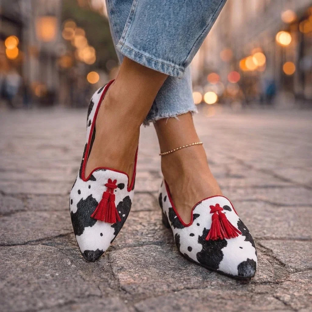 Dalia Mocassins met Franje en Dierenprint