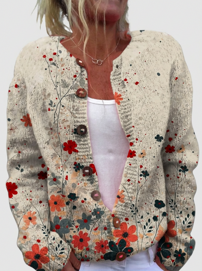 Sabrina™ | Cardigan met Bloemenstippen