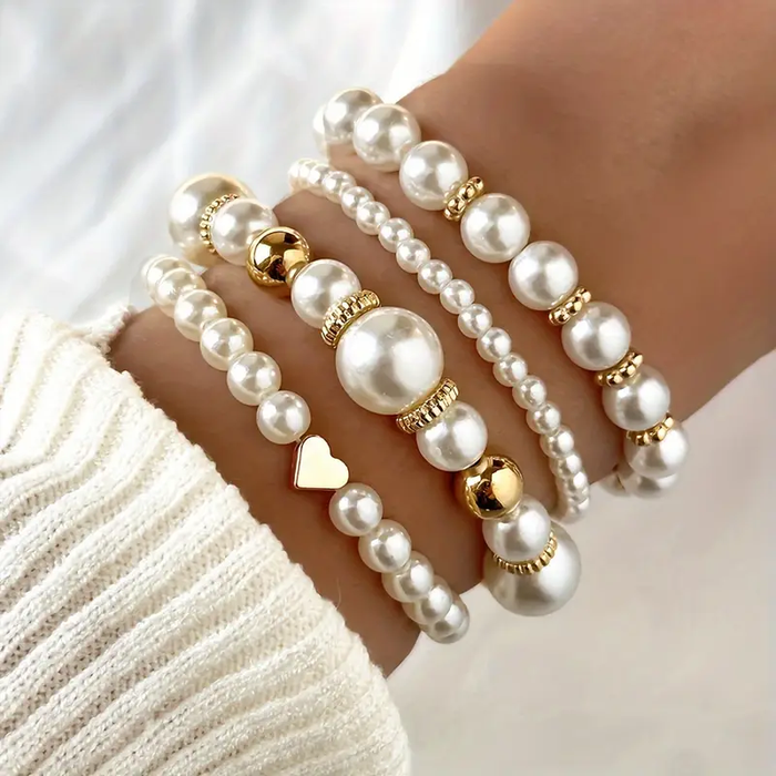 Beatrix | Armbandenset in Parelslook