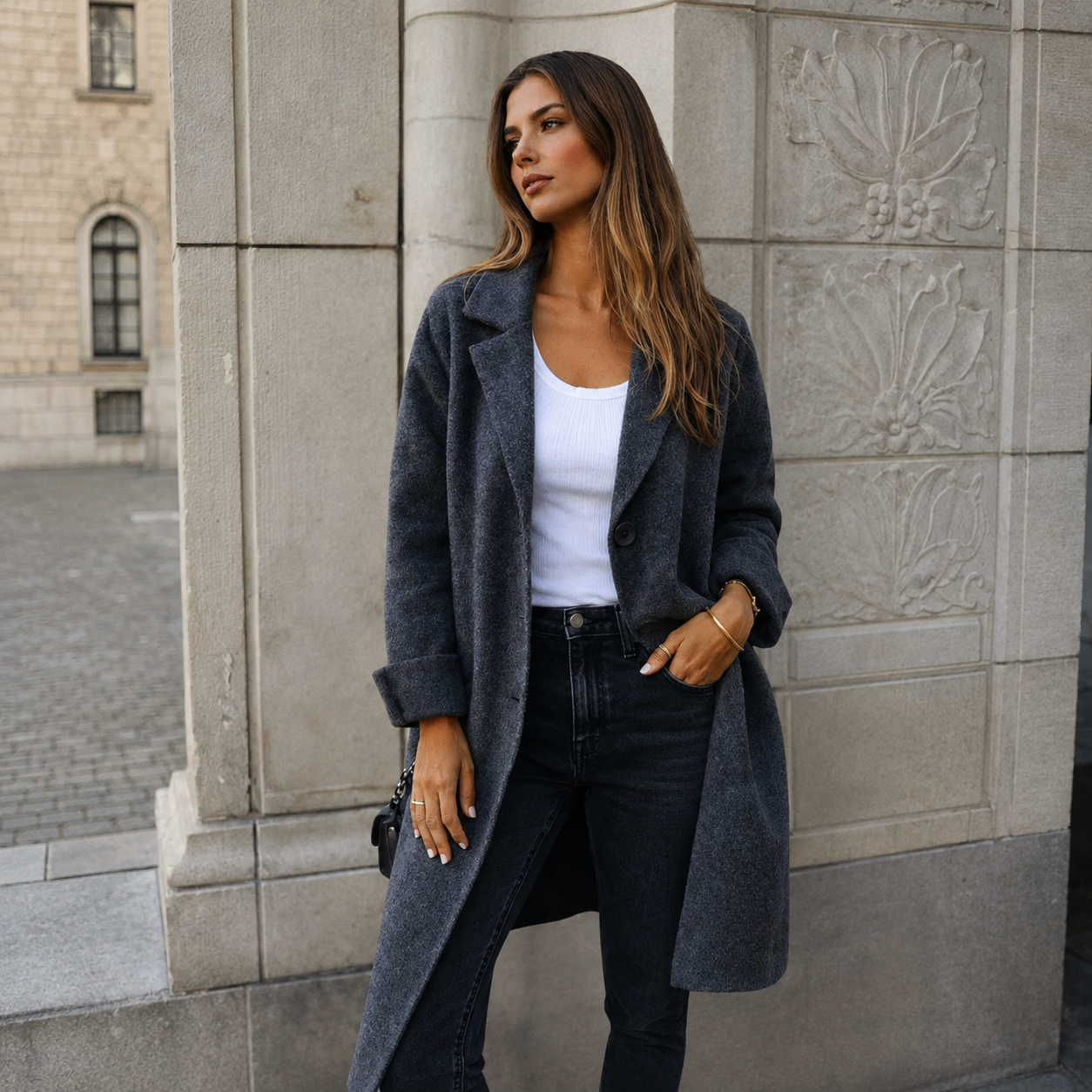 Sandra | Elegante Knopfmantel