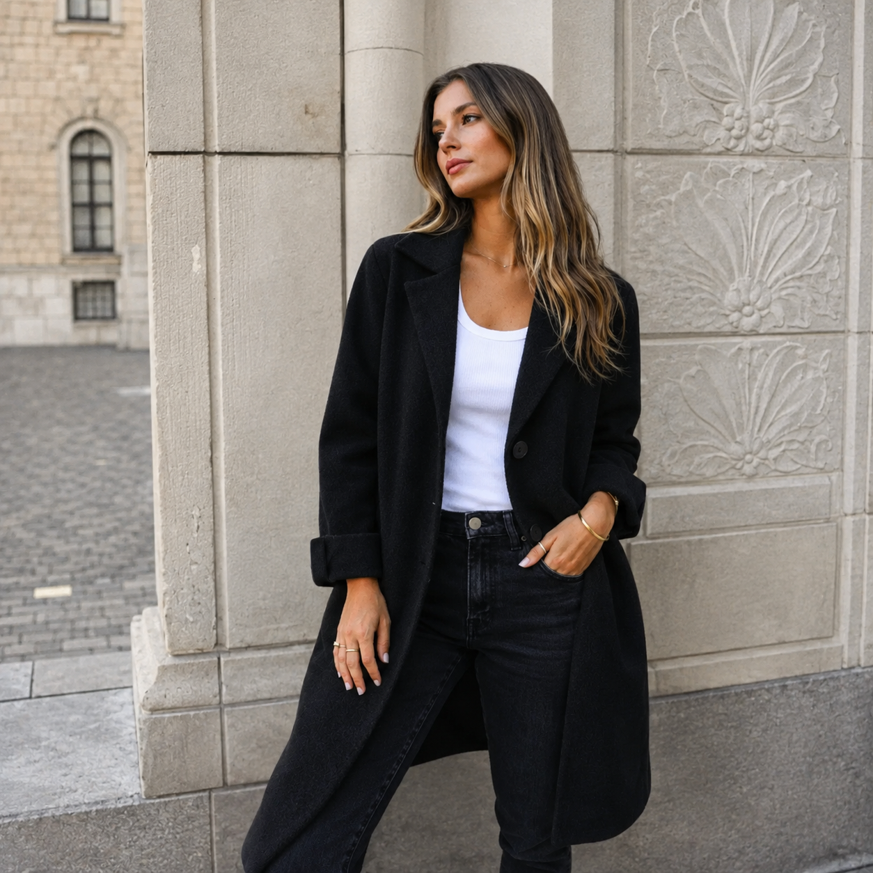 Sandra | Elegante Knopfmantel