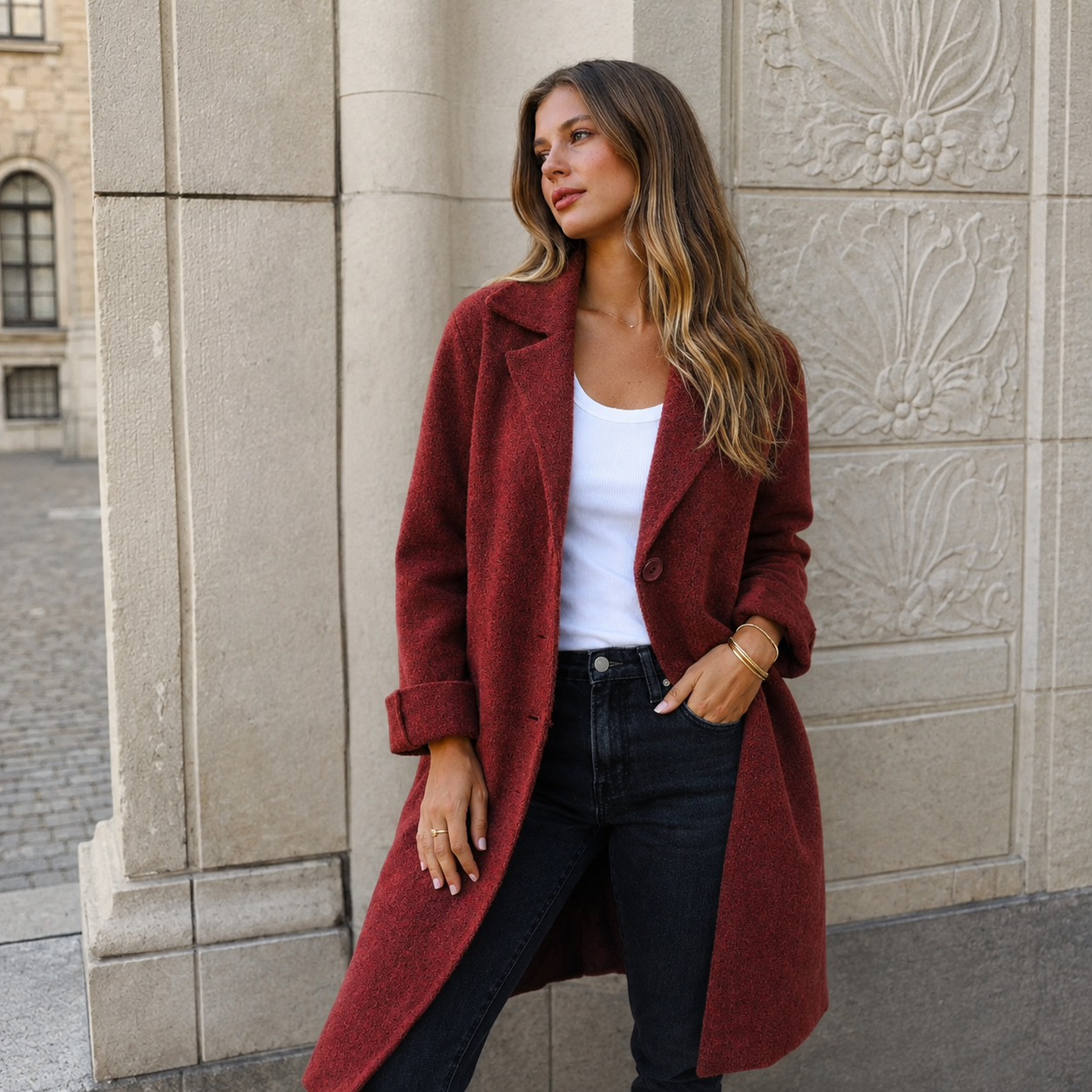 Sandra | Elegante Knopfmantel