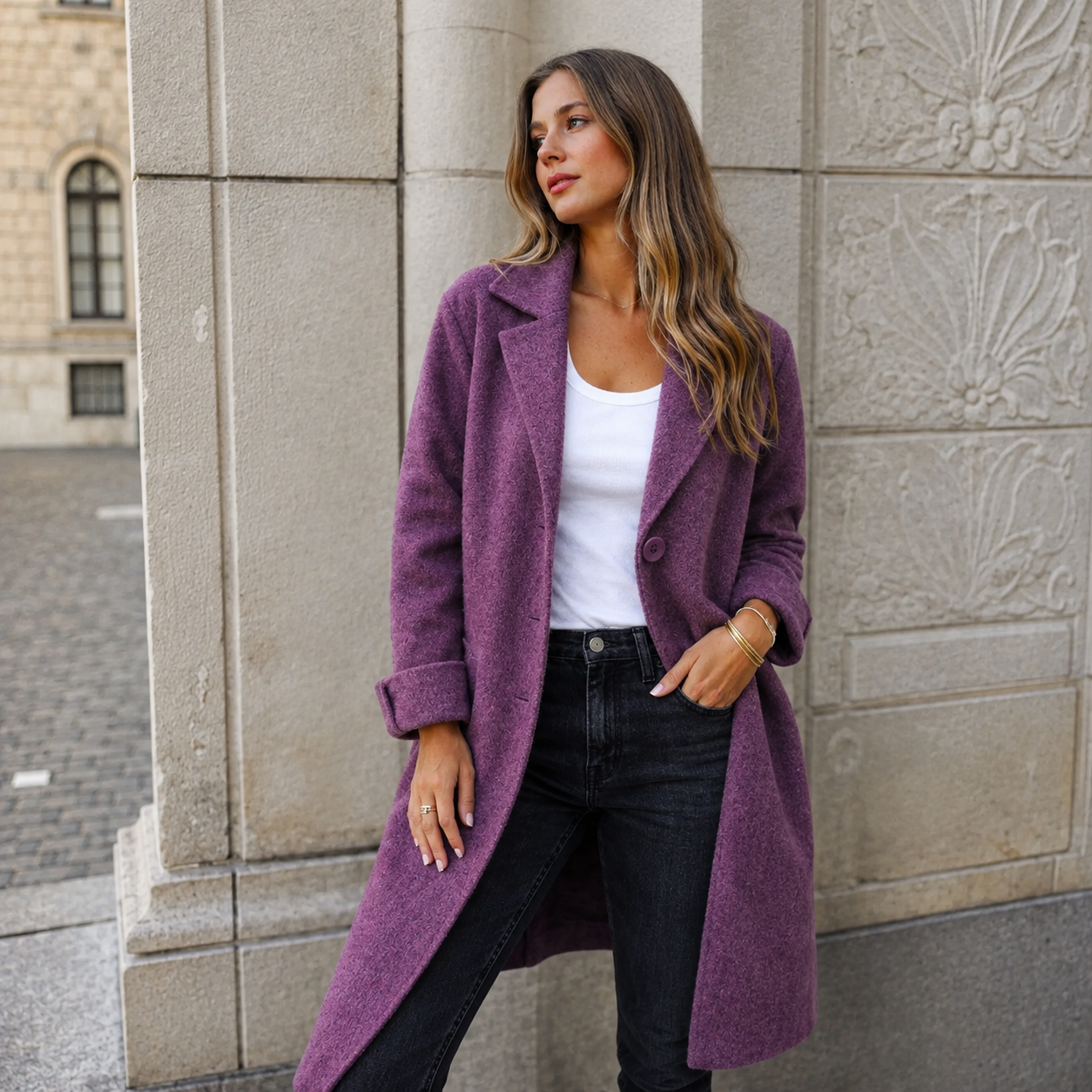 Sandra | Elegante Knopfmantel