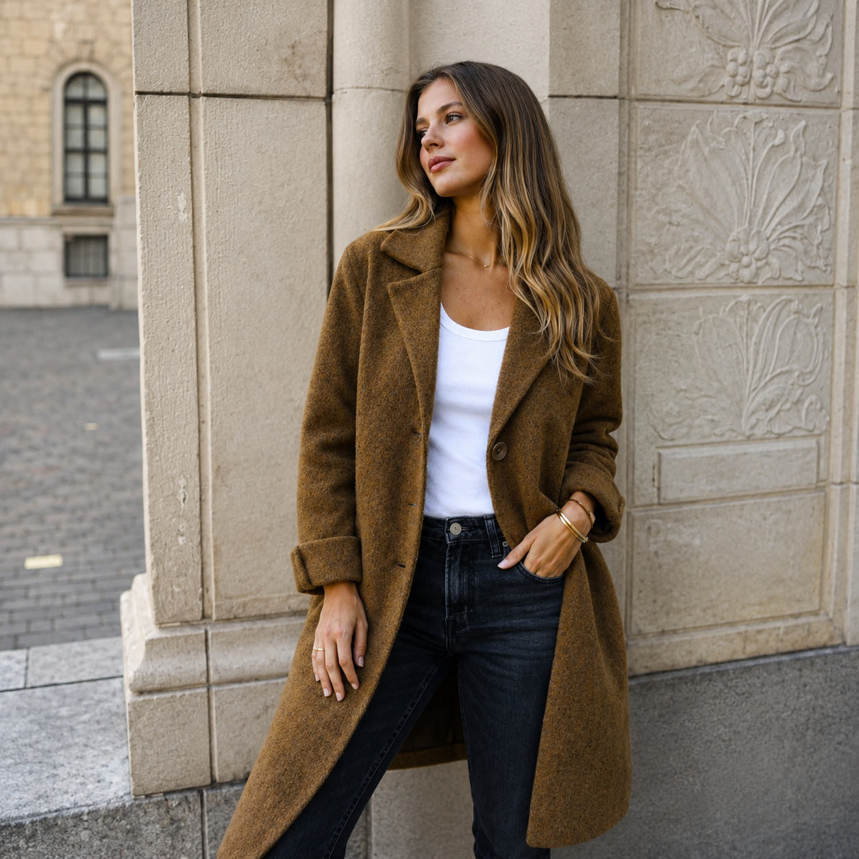 Sandra | Elegante Knopfmantel